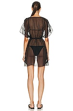 Agent Provocateur Evelyn Short Kaftan Dress in Black, view 3, click to view large image.