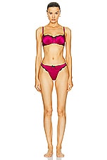 Agent Provocateur Sloane Bra in Fuchsia & Black, view 4, click to view large image.