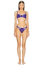 Agent Provocateur Rozlyn Thong in Cobalt, view 4, click to view large image.