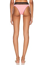 Agent Provocateur Zenaya Bikini Bottom in Coral, Neon Lilac, & Black, view 3, click to view large image.