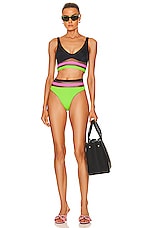 Agent Provocateur Zenaya Bikini Big Brief in Black, Apple Green, & Pink, view 4, click to view large image.