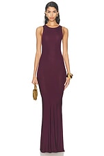 Atlein Sleeveless Bias Long Dress in Coa Lie De Vin, view 1, click to view large image.