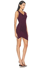 Atlein Ruched Mini Dress in Coa Lie De Vin, view 2, click to view large image.