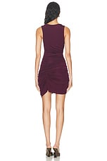 Atlein Ruched Mini Dress in Coa Lie De Vin, view 3, click to view large image.