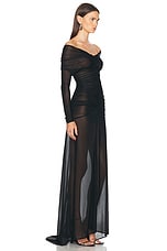 Atlein V-neck Cut Out Gown in Black, view 2, click to view large image.
