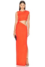 Atlein Cut Out Sleeveless Long Dress in Red, view 1, click to view large image.