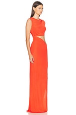 Atlein Cut Out Sleeveless Long Dress in Red, view 2, click to view large image.