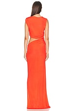 Atlein Cut Out Sleeveless Long Dress in Red, view 4, click to view large image.