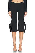 Atlein Knot Capri Pant in Black, view 1, click to view large image.