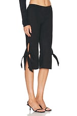 Atlein Knot Capri Pant in Black, view 2, click to view large image.