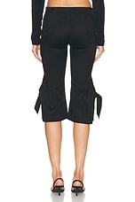 Atlein Knot Capri Pant in Black, view 3, click to view large image.