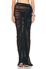 Atlein Ruffle Long Skirt in Black, view 1, click to view large image.