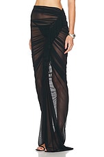 Atlein Ruffle Long Skirt in Black, view 3, click to view large image.