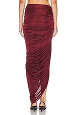 Atlein Asymmetric Ruched Skirt in Coa Wine, view 4, click to view large image.