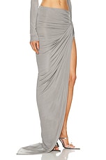 Atlein Draped Asymmetric Skirt in Grey, view 2, click to view large image.