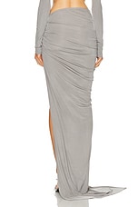 Atlein Draped Asymmetric Skirt in Grey, view 4, click to view large image.