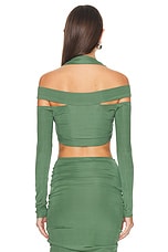 Atlein Off The Shoulder Crop Top in Mousse, view 3, click to view large image.