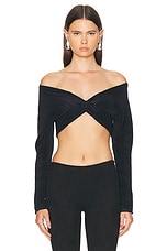 Atlein Draped Sleeveless Pleated Top in Black, view 1, click to view large image.