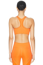 adidas by Stella McCartney Truepurpose Power Impact Training Medium Support Sports Bra in Semi Impact Orange, view 3, click to view large image.