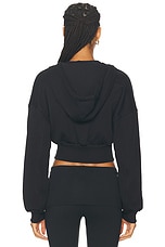 adidas by Stella McCartney Cropped Zipped Hoodie in Black, view 4, click to view large image.