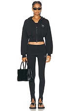 adidas by Stella McCartney Cropped Zipped Hoodie in Black, view 5, click to view large image.