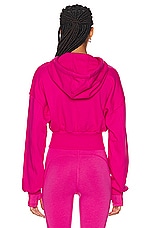 adidas by Stella McCartney Sportswear Cropped Hoodie in Real Magenta, view 3, click to view large image.
