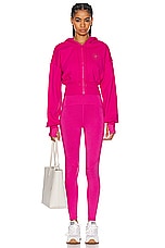 adidas by Stella McCartney Sportswear Cropped Hoodie in Real Magenta, view 4, click to view large image.