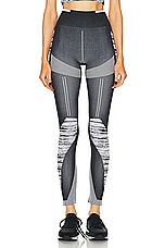 adidas by Stella McCartney True Strength Seamless Yoga Legging in Black, White, & Chalk Pearl, view 1, click to view large image.