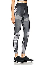 adidas by Stella McCartney True Strength Seamless Yoga Legging in Black, White, & Chalk Pearl, view 2, click to view large image.