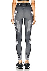 adidas by Stella McCartney True Strength Seamless Yoga Legging in Black, White, & Chalk Pearl, view 3, click to view large image.