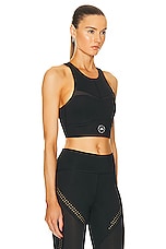 adidas by Stella McCartney True Purpose Training Crop Top in Black, view 2, click to view large image.