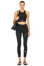 adidas by Stella McCartney True Purpose Training Crop Top in Black, view 4, click to view large image.