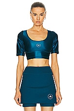 adidas by Stella McCartney Crop Top in Tech Mineral, view 1, click to view large image.