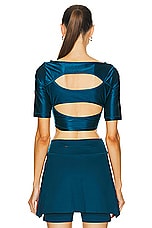 adidas by Stella McCartney Crop Top in Tech Mineral, view 3, click to view large image.