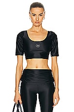 adidas by Stella McCartney Crop Top in Black, view 1, click to view large image.