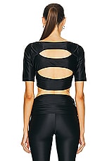 adidas by Stella McCartney Crop Top in Black, view 3, click to view large image.