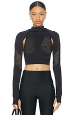 adidas by Stella McCartney Truestrength Knit Yoga Tank Top in Black, view 1, click to view large image.