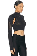 adidas by Stella McCartney Truestrength Knit Yoga Tank Top in Black, view 3, click to view large image.