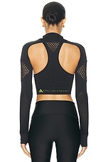 adidas by Stella McCartney Truestrength Knit Yoga Tank Top in Black, view 5, click to view large image.