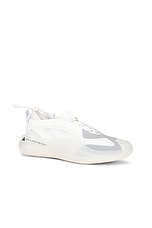 adidas by Stella McCartney Sportswear Low Ground Sneakers in White & Off White, view 2, click to view large image.