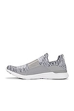 APL: Athletic Propulsion Labs Techloom Bliss Sneaker in Heather Grey & White, view 5, click to view large image.
