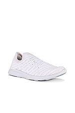 APL: Athletic Propulsion Labs Techloom Wave Sneaker in White & Cream, view 2, click to view large image.