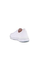 APL: Athletic Propulsion Labs Techloom Wave Sneaker in White & Cream, view 3, click to view large image.