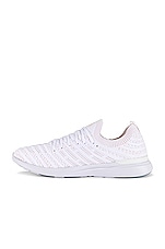 APL: Athletic Propulsion Labs Techloom Wave Sneaker in White & Cream, view 5, click to view large image.