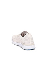 APL: Athletic Propulsion Labs Techloom Wave Sneaker in Beach, Ivory & White, view 3, click to view large image.