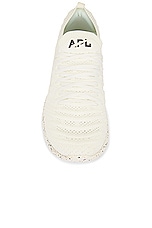 APL: Athletic Propulsion Labs Techloom Wave Sneaker in Ivory, Dark Umber, & Speckle, view 4, click to view large image.