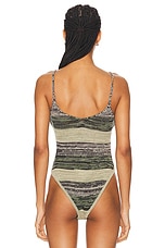 All That Remains Dakota Bodysuit in Sage & Noir, view 4, click to view large image.