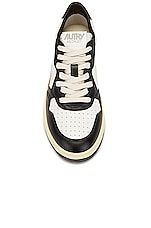 Autry Medalist Low Sneaker in White & Black, view 4, click to view large image.
