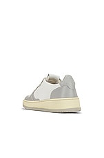 Autry Medalist Low Sneaker in White & Vapor, view 3, click to view large image.