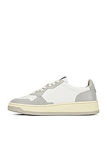Autry Medalist Low Sneaker in White & Vapor, view 5, click to view large image.